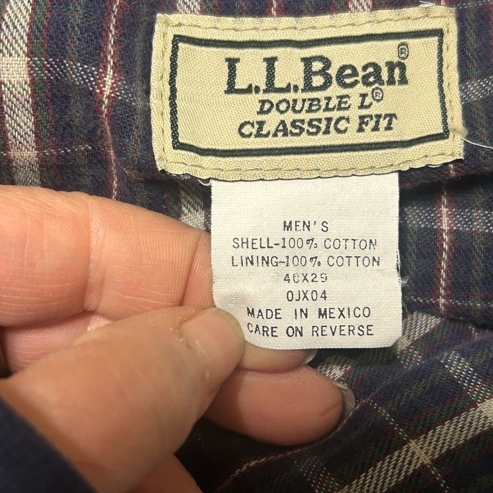 LL Bean Double L Classic Fit Flannel Lined Mens Denim Jeans Size 40 X 29 - Picture 2 of 6